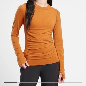 ATHLETA Ascent Seamless Top - Cattail Brown. EUC! Size Medium